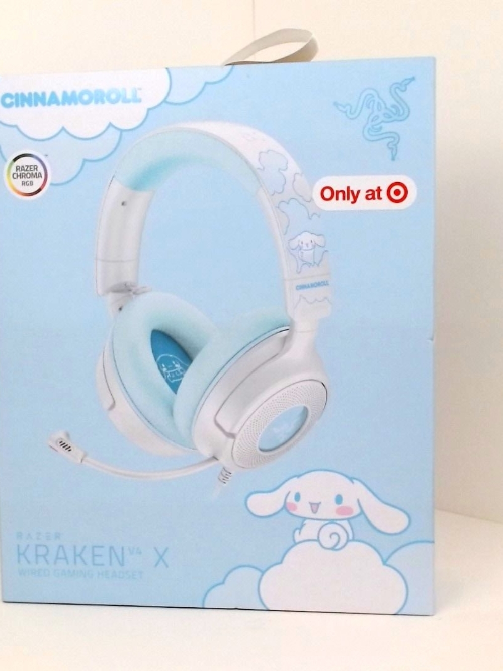 Razer Kraken X Cinnamoroll Sanrio  Wired Gaming Headset - White & Light Blue